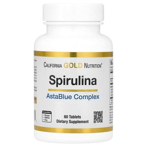 캘리포니아 골드 뉴트리션 California Gold Nutrition, 스피룰리나, 유기농 아스타블루 복합체 혼합물물, 60정 상품 이미지