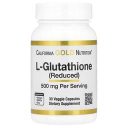 캘리포니아 골드 뉴트리션 California Gold Nutrition, L-글루타치온(환원형), 500mg, 베지 캡슐 30정