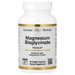 캘리포니아 골드 뉴트리션 California Gold Nutrition, 마그네슘 비스글리시네이트 킬레이트, Albion TRAACS®, 베지 캡슐 60정(캡슐당 100mg)
