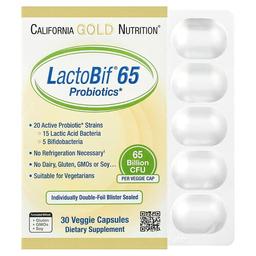 캘리포니아 골드 뉴트리션 California Gold Nutrition, LactoBif® 65 프로바이오틱, 베지 캡슐 30정