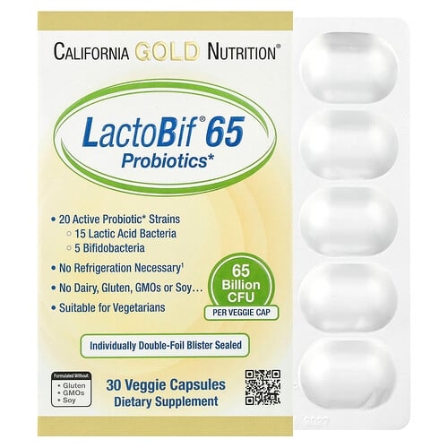 캘리포니아 골드 뉴트리션 California Gold Nutrition, LactoBif® 65 프로바이오틱, 베지 캡슐 30정 상세 이미지