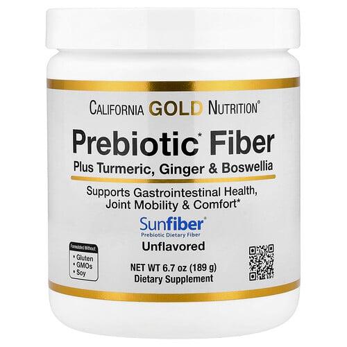 캘리포니아 골드 뉴트리션 California Gold Nutrition, 프리바이오틱 섬유소 + 강황 추출물, 유기농 생강 추출물, 보스웰리아 추출물, 189g(6.7oz) 상품 이미지
