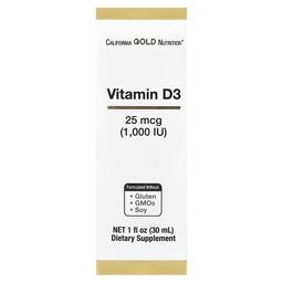 캘리포니아 골드 뉴트리션 California Gold Nutrition, 비타민D3, 25mcg(1,000IU), 30ml(1fl oz)