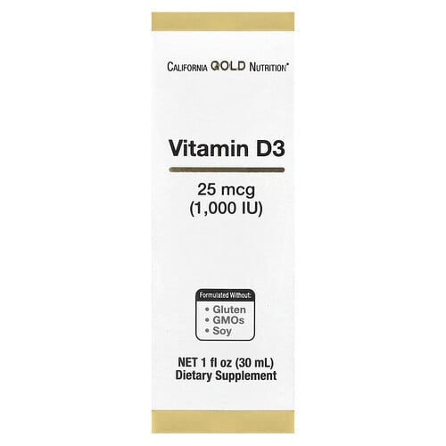 캘리포니아 골드 뉴트리션 California Gold Nutrition, 비타민D3, 25mcg(1,000IU), 30ml(1fl oz) 상세 이미지