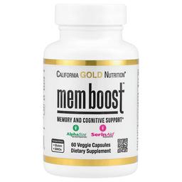 캘리포니아 골드 뉴트리션 California Gold Nutrition, MEM Boost™, 기억력 & 인지 기능 강화, 알파-GPC, 노루궁뎅이버섯 및 커피 열매 추출물, 포스파티딜세린 함유, 베지 캡슐 60정