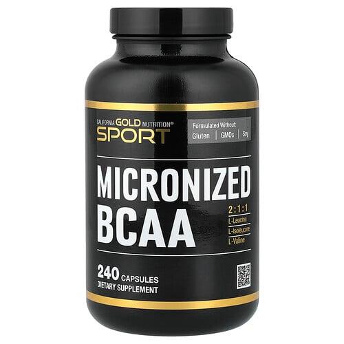 캘리포니아 골드 뉴트리션 California Gold Nutrition, 스포츠, 미분화 BCAA, 분지사슬아미노산, 캡슐 240정 상품 이미지