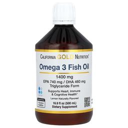 캘리포니아 골드 뉴트리션 California Gold Nutrition, 오메가3 피쉬 오일, 노르웨이산 트리글리세리드, 천연 레몬 맛, 500ml(16.9fl oz)