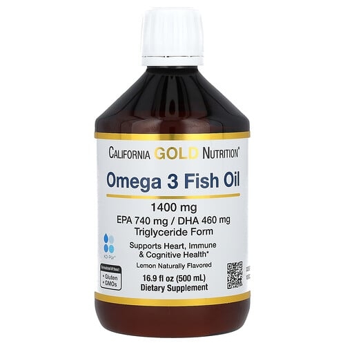 캘리포니아 골드 뉴트리션 California Gold Nutrition, 오메가3 피쉬 오일, 노르웨이산 트리글리세리드, 천연 레몬 맛, 500ml(16.9fl oz) 상세 이미지