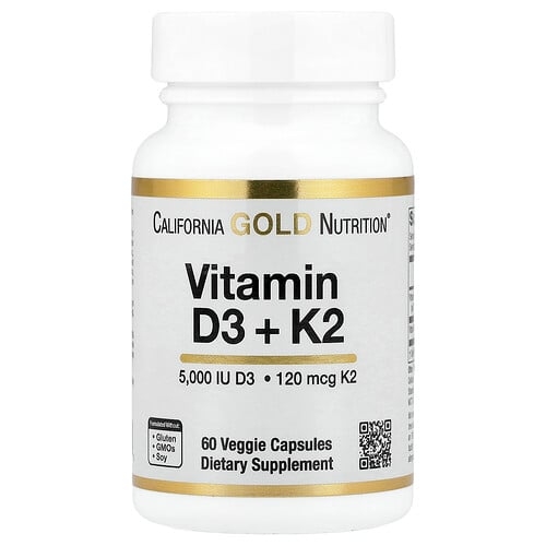 캘리포니아 골드 뉴트리션 California Gold Nutrition, 비타민D3 + K2(MK-7), 베지 캡슐 60정 상세 이미지