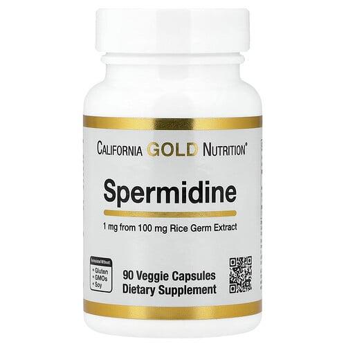 캘리포니아 골드 뉴트리션 California Gold Nutrition, 스페르미딘, 쌀배아추출물, 1mg, 베지 캡슐 90정 상품 이미지