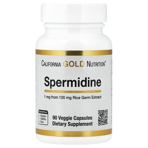 캘리포니아 골드 뉴트리션 California Gold Nutrition, 스페르미딘, 쌀배아추출물, 1mg, 베지 캡슐 90정 상세 이미지