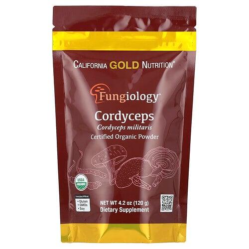 캘리포니아 골드 뉴트리션 California Gold Nutrition, Fungiology®, 유기농 인증 번데기 동충하초 분말, 120g(4.2oz) 상품 이미지