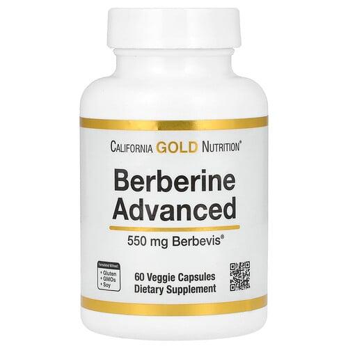 캘리포니아 골드 뉴트리션 California Gold Nutrition, 베르베린 어드밴스드, Berbevis 파이토솜, 해바라기 레시틴 함유 베르베린 포스포리피드 복합체, 550mg, 베지 캡슐 60정 상품 이미지