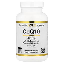 캘리포니아 골드 뉴트리션 California Gold Nutrition, CoQ10, Bioperine® 흑후추추출물 함유, 생체이용률 향상, 200mg, 베지 캡슐 120정