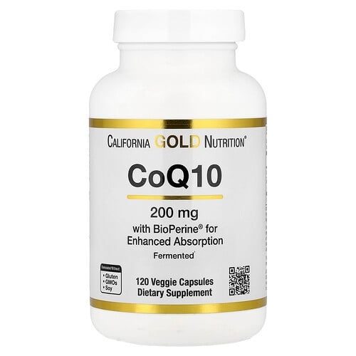 캘리포니아 골드 뉴트리션 California Gold Nutrition, CoQ10, Bioperine® 흑후추추출물 함유, 생체이용률 향상, 200mg, 베지 캡슐 120정 상세 이미지