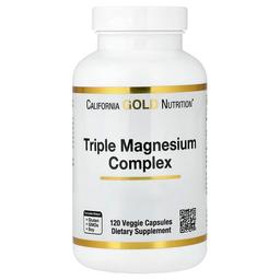 캘리포니아 골드 뉴트리션 California Gold Nutrition, 트리플 마그네슘 복합체, 말레이트, 시트레이트, 비스글리시네이트 킬레이트, 베지 캡슐 120정(캡슐당 105mg)