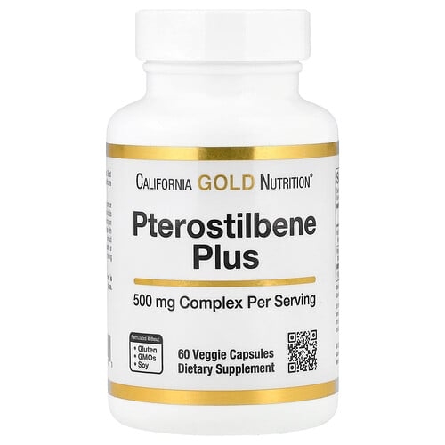 캘리포니아 골드 뉴트리션 California Gold Nutrition, 프테로스틸벤 플러스, 야생 블루베리 분말 함유, 베지 캡슐 60정 상세 이미지
