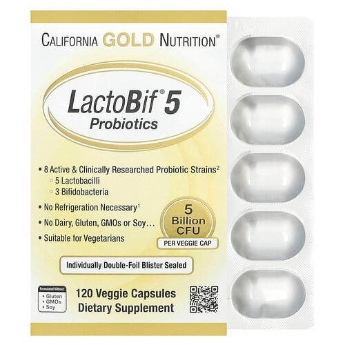 캘리포니아 골드 뉴트리션 California Gold Nutrition, LactoBif® 5 프로바이오틱, 50억CFU, 베지 캡슐 120정 상세 이미지