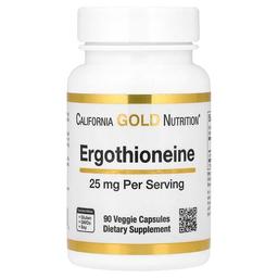 캘리포니아 골드 뉴트리션 California Gold Nutrition, 에르고티오네인, 25mg, 베지 캡슐 90정