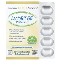 캘리포니아 골드 뉴트리션 California Gold Nutrition, LactoBif® 65 프로바이오틱, 650억CFU, 베지 캡슐 90정