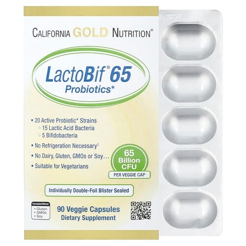 캘리포니아 골드 뉴트리션 California Gold Nutrition, LactoBif® 65 프로바이오틱, 650억CFU, 베지 캡슐 90정 상세 이미지