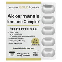 캘리포니아 골드 뉴트리션 California Gold Nutrition, 아커만시아 + 프로바이오틱 Immune Complex, 베지 캡슐 60정