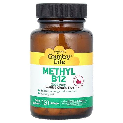 컨츄리 라이프 Country Life, 메틸 B12, 베리, 3,000mcg, 사탕 정제 120정 상품 이미지