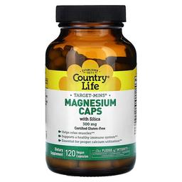 컨츄리 라이프 Country Life, Target-Mins®, 실리카 함유 마그네슘 캡슐, 300mg, 베지 캡슐 120정