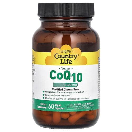 컨츄리 라이프 Country Life, 비건 CoQ10, 100mg, 베지 캡슐 60정 상품 이미지