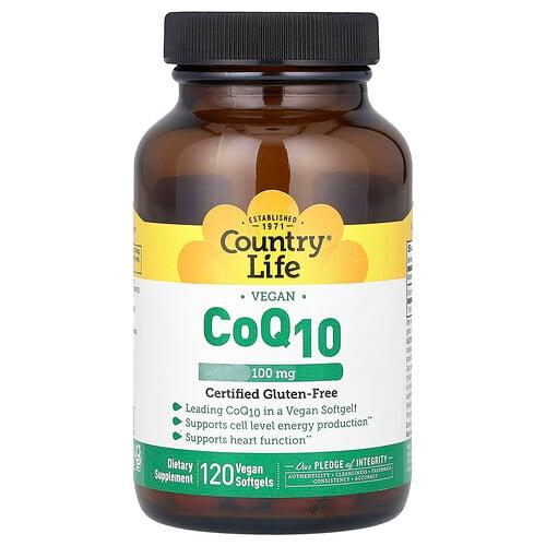 컨츄리 라이프 Country Life, 비건 CoQ10, 100mg, 비건 소프트젤 120정 상품 이미지