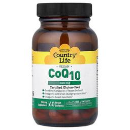 컨츄리 라이프 Country Life, 비건 CoQ10, 100mg, 비건 소프트젤 60정