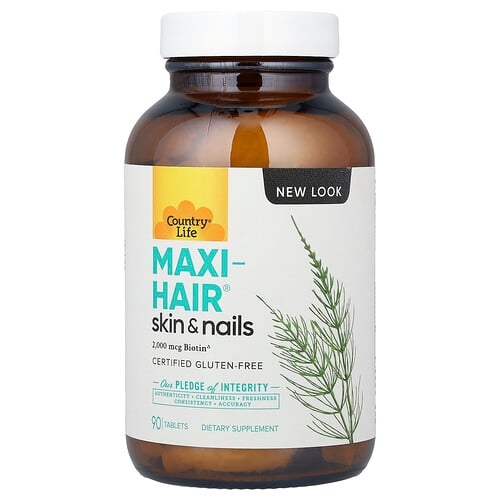 컨츄리 라이프 Country Life, Maxi-Hair® 피부 및 손발톱, 90정 상세 이미지
