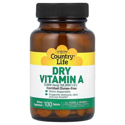 컨츄리 라이프 Country Life, 건조 비타민A, 3,000mcg, 100정 상품 이미지