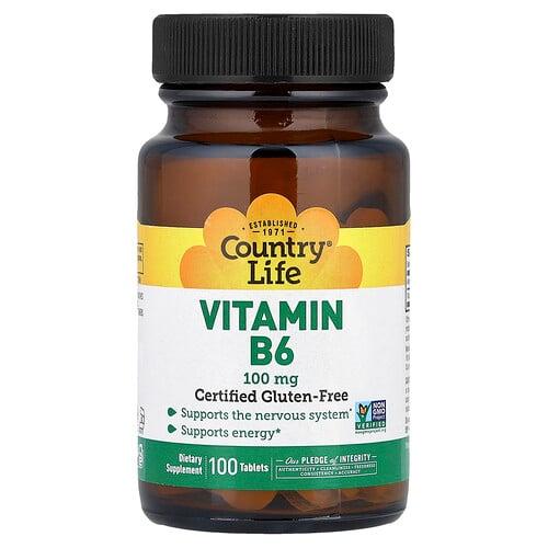 컨츄리 라이프 Country Life, 비타민B6, 100mg, 100정 상품 이미지