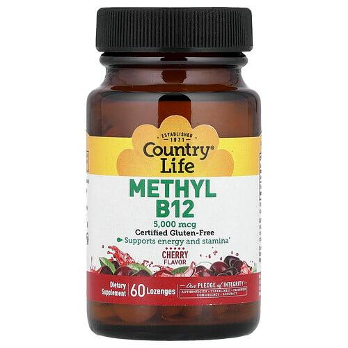 컨츄리 라이프 Country Life, 메틸 B12, 체리, 5,000mcg, 사탕 정제 60정 상품 이미지