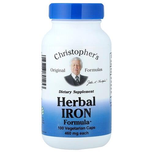 크리스토퍼 오리지날 포뮬라 Christopher's Original Formulas, 허브 철분 포뮬라, 베지 캡슐 100정 상품 이미지