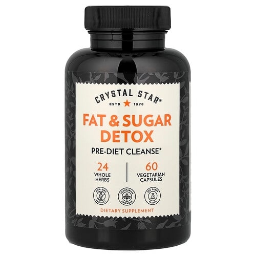 크리스탈 스타 Crystal Star, 지방 및 설탕 디톡스, 베지 캡슐 60정 상세 이미지