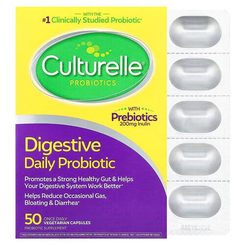 컬처렐 Culturelle, 프로바이오틱, 소화를 돕는 데일리 프로바이오틱, 100억 CFU, 하루에 한 번 먹는 베지 캡슐 50정 상품 이미지