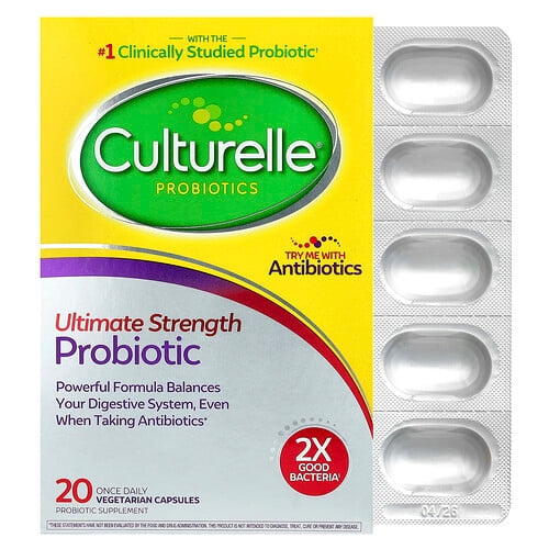 컬처렐 Culturelle, 프로바이오틱, 얼티밋 스트렝스 프로바이오틱, 200억 CFU, 1회 1정 섭취 베지 캡슐 20정 상세 이미지