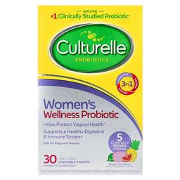 컬처렐 Culturelle, 프로바이오틱, 여성 웰니스 프로바이오틱, 혼합 과일, 츄어블 정 30정