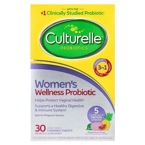 컬처렐 Culturelle, 프로바이오틱, 여성 웰니스 프로바이오틱, 혼합 과일, 츄어블 정 30정 상품 이미지