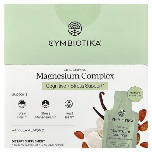 심바이오티카 Cymbiotika, 리포소말 마그네슘 복합체, 바닐라 아몬드, 액상 팩 28개, 각 10ml(0.3fl oz) 상품 이미지