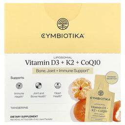 심바이오티카 Cymbiotika, 리포소말 비타민D3 + K2 + CoQ10, 귤, 액상 팩 28개입, 각 5ml(0.17fl oz)
