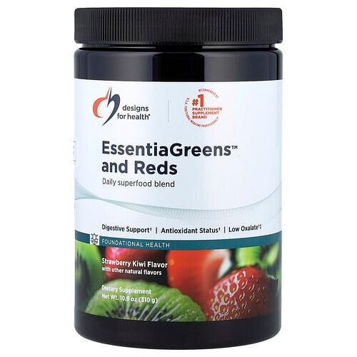 디자인 포 헬스 Designs For Health, EssentiaGreens™ 및 Reds, 딸기 키위, 310g(10.9oz) 상품 이미지