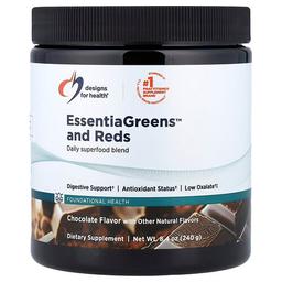디자인 포 헬스 Designs For Health, EssentiaGreens™ 및 Reds, 초콜릿, 240g(8.4oz)