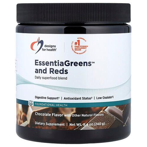디자인 포 헬스 Designs For Health, EssentiaGreens™ 및 Reds, 초콜릿, 240g(8.4oz) 상품 이미지