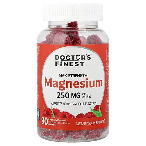 닥터스 파이니스트 Doctor's Finest, 마그네슘, 라즈베리 & 복숭아, 구미젤리 90개(구미젤리 1개당 83mg) 상품 이미지