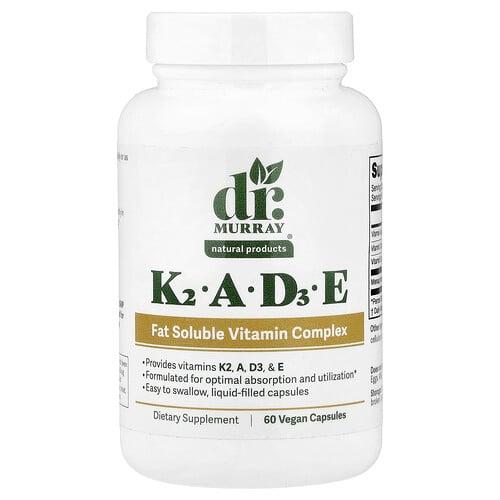 Dr. Murray's, K2, A, D3, E, 베지 캡슐 60정 상품 이미지