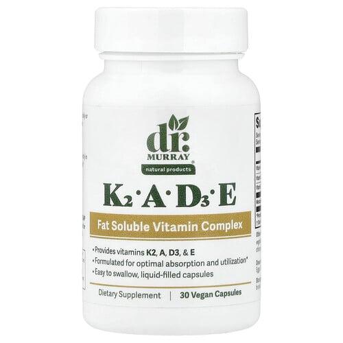 Dr. Murray's, K2, A, D3, E, 베지 캡슐 30정 상품 이미지
