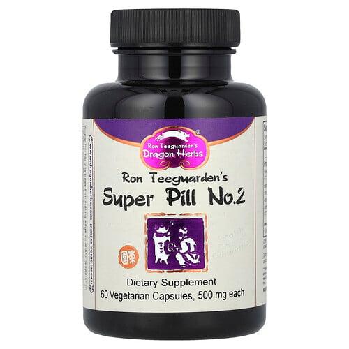 드래곤 허브 Dragon Herbs, 슈퍼 필 No. 2, 500mg, 베지 캡슐 60정 상품 이미지